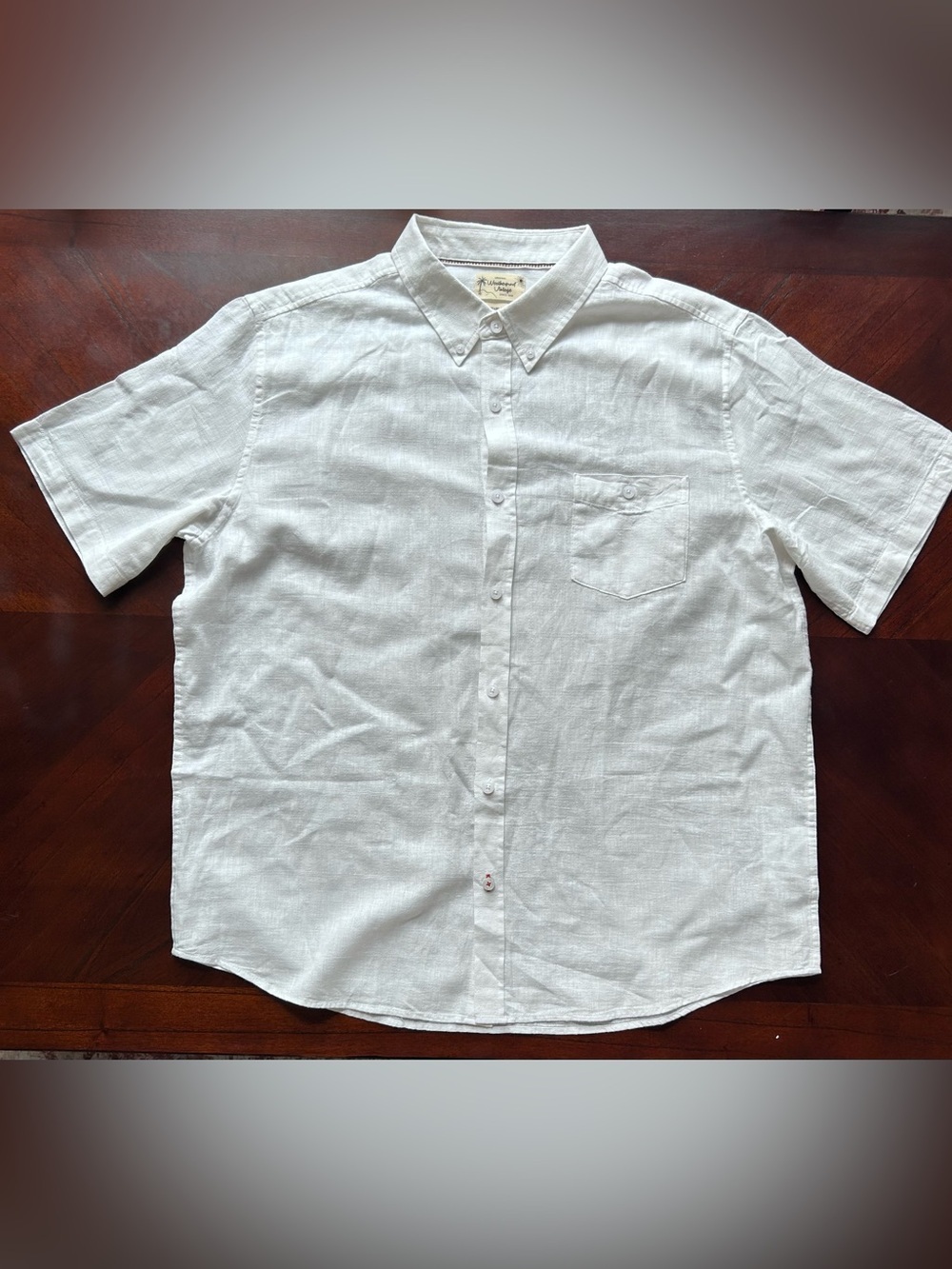 Weatherproof Vintage Men's White Short Sleeve Button-Down Shirt XXL.linen